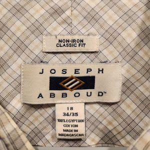 Joseph Abboud Non-iron Classic Fit 18 34/35 Egyptian Cotton Men's Dress Shirt